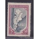 ARGENTINA 1944 GJ 913a ESTAMPILLA NUEVA CON GOMA VARIEDAD DOBLE IMRESION DEL MARCO U$ 23